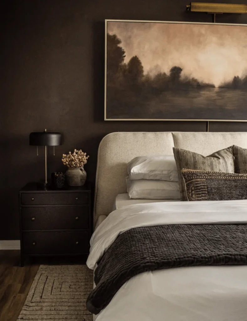dark brown bedroom