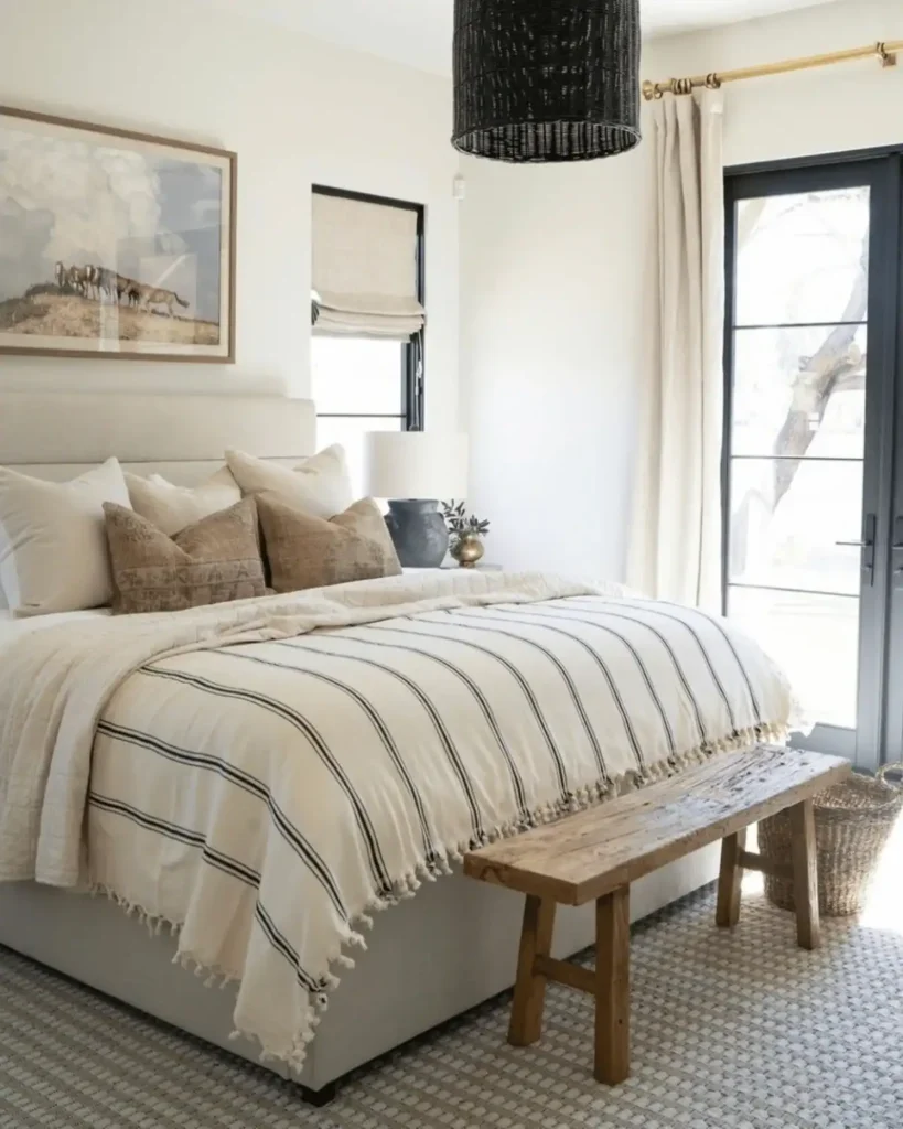 Neutral coastal bedroom idea