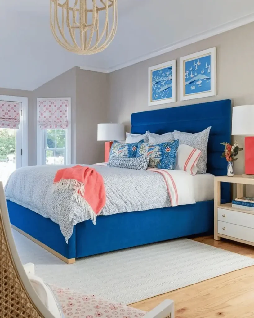 mix colour beachy bedroom