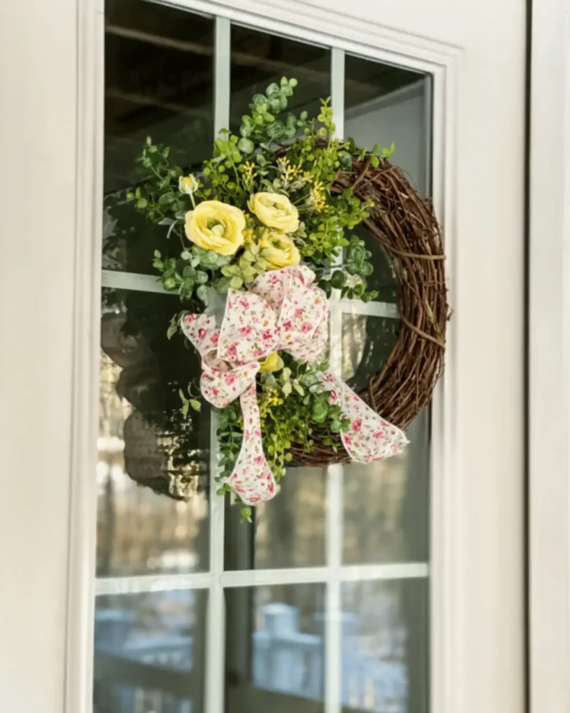 easy spring floral wreath