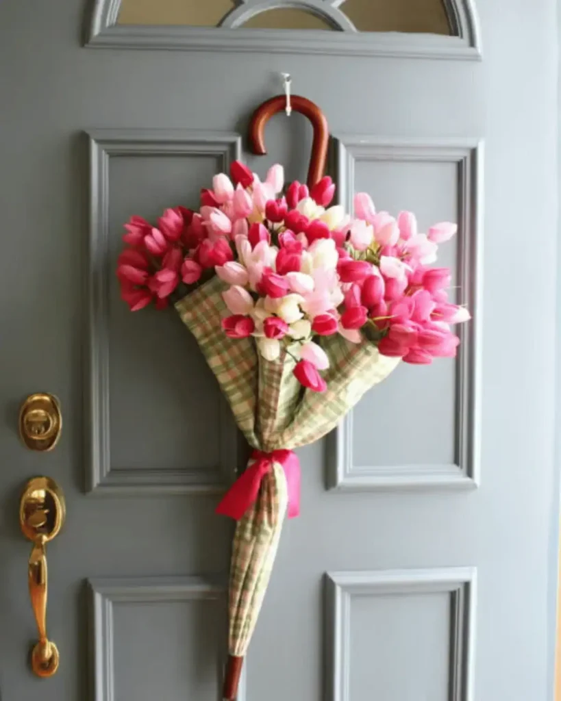 PINK TULIP UMBRELLA WREATH