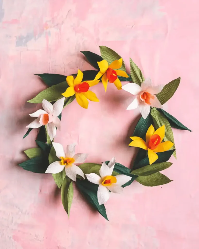 Paper Daffodils Wreath