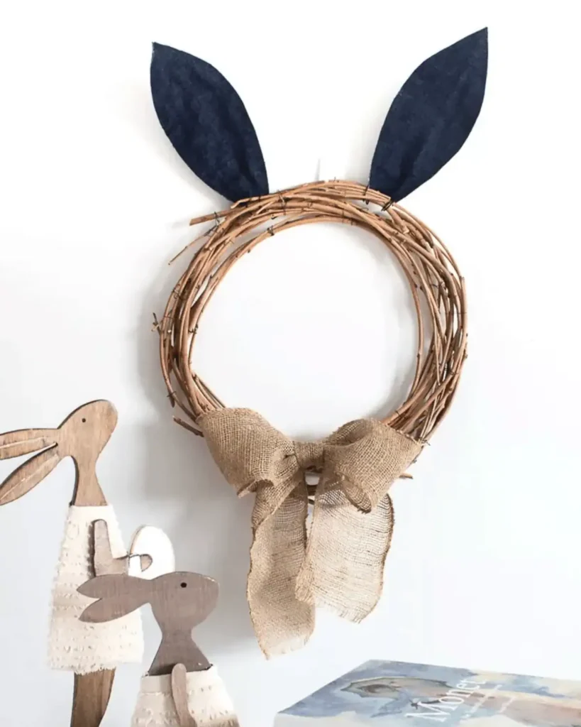 SIMPLE BUNNY EARS SPRING WREATH
