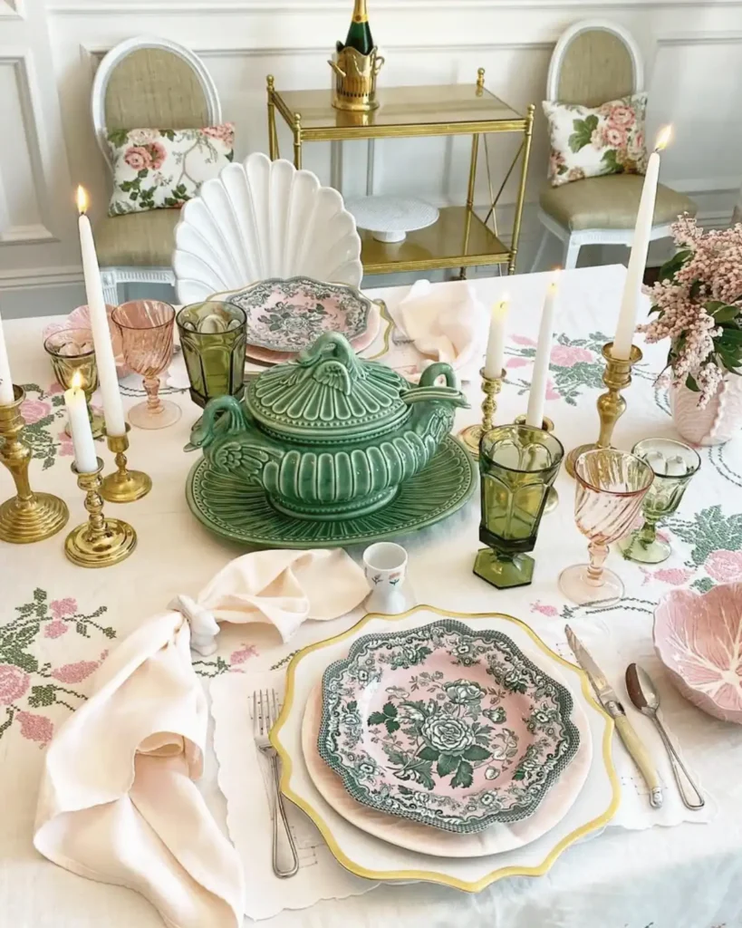Vintage Easter tablescape idea
