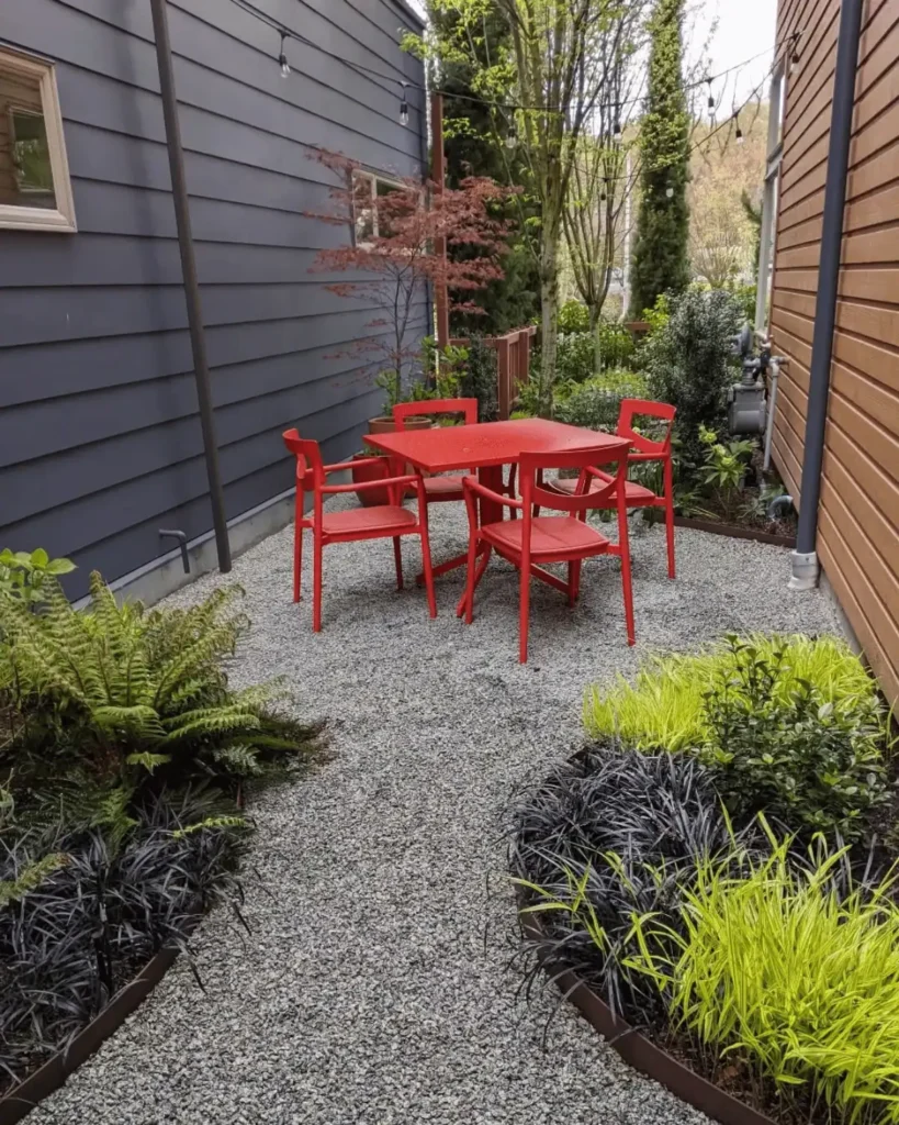 red table set Small Patio Garden Ideas