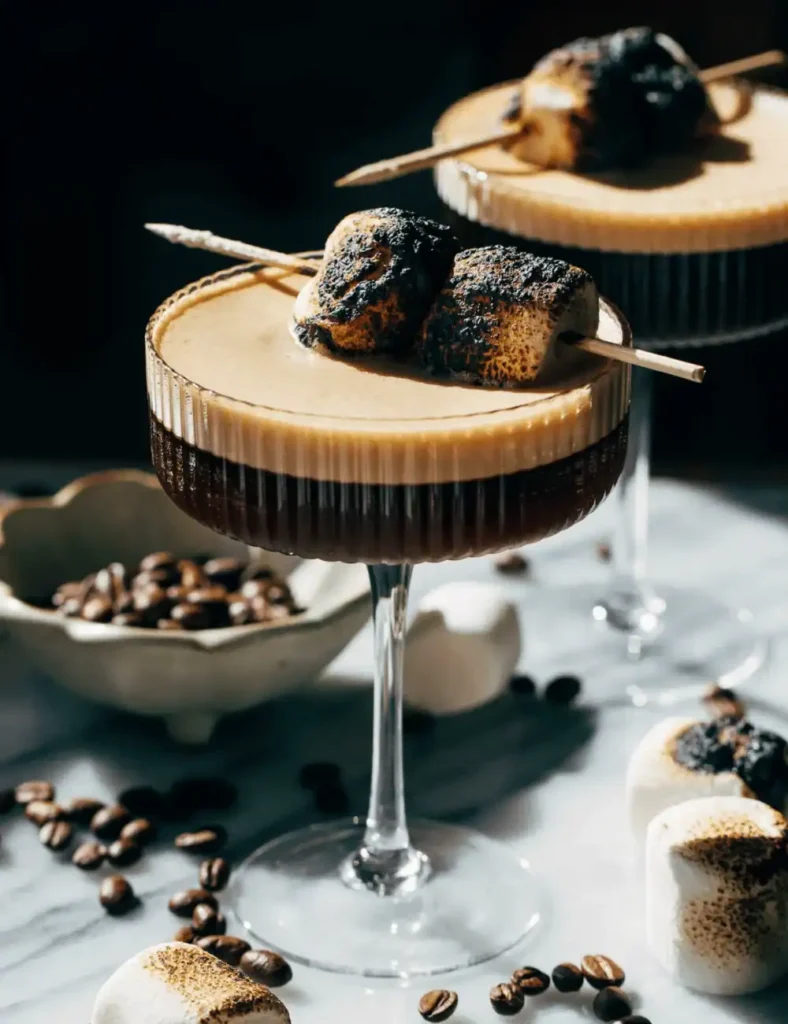 Toasted Marshmallow Espresso Martini. Coffee Mocktail Recipes
