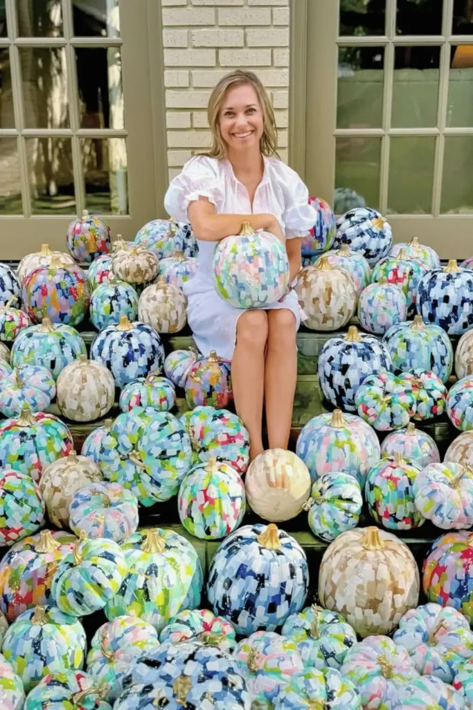 confetti painted pumpkin ideas