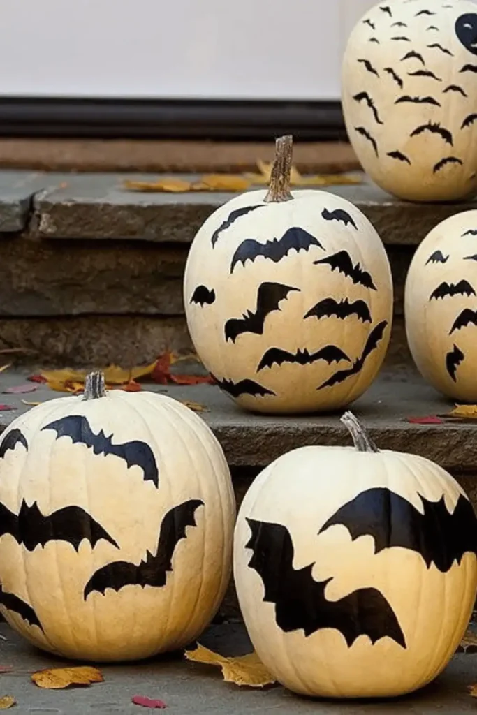 bats painted pumpkin ideas
