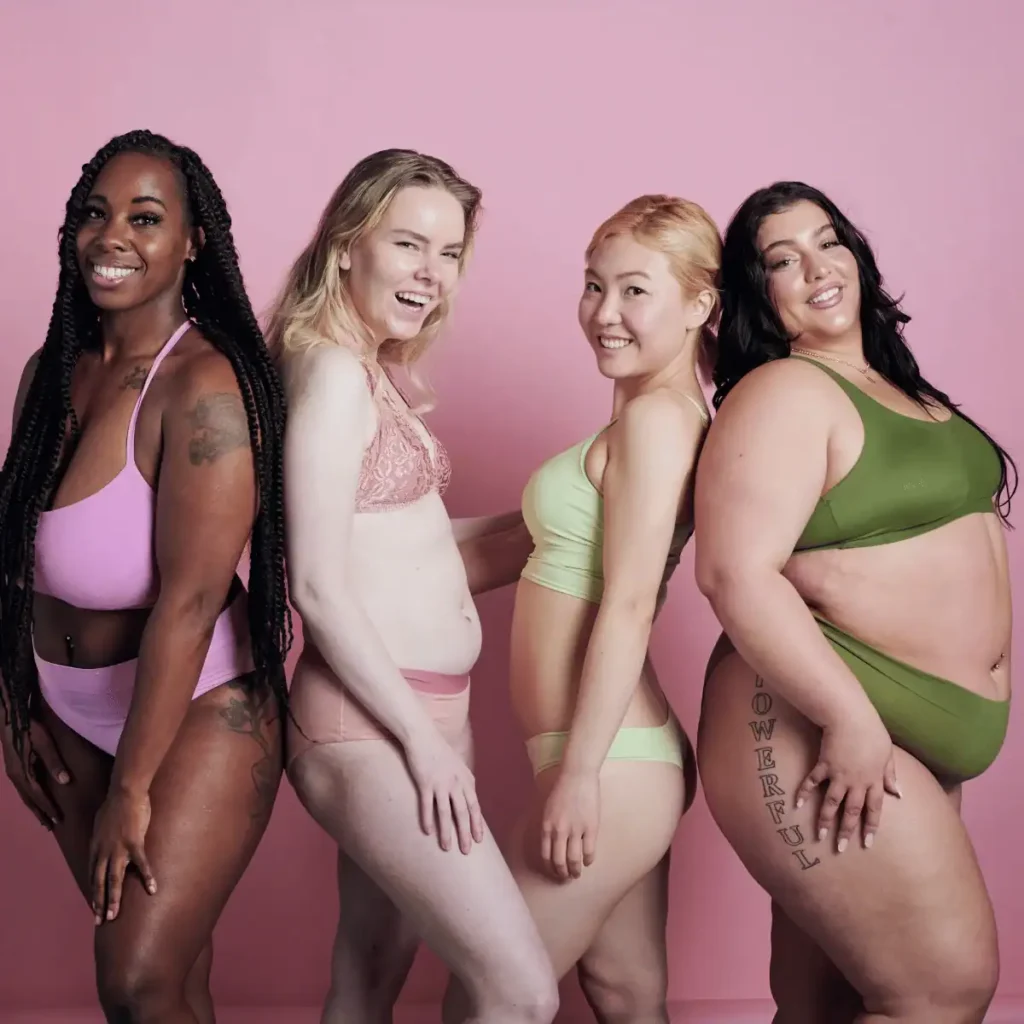 Four-women-posing.-Body-positive-affirmations. Body Positive Affirmations