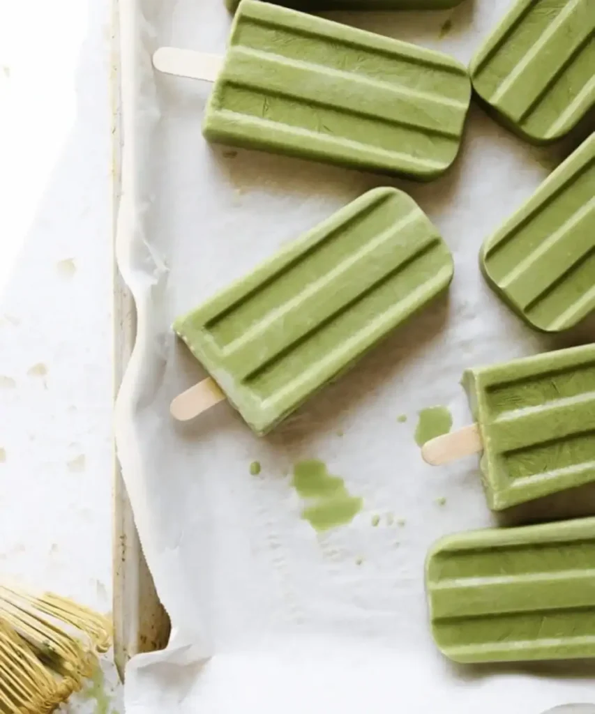 Matcha Popsicles with Coconut Milk