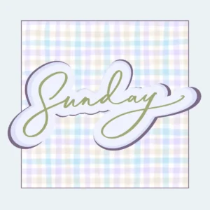 Sunday sticker illustration
