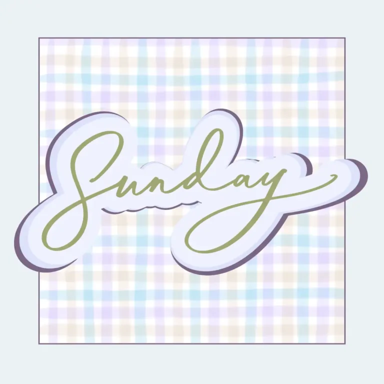 Sunday sticker illustration