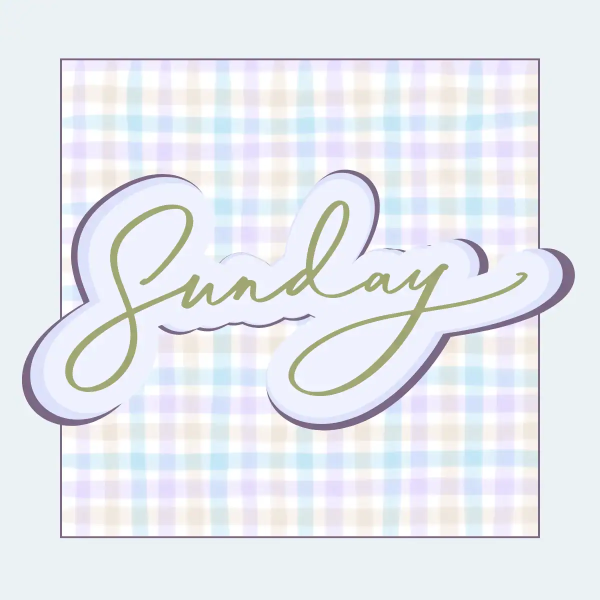 Sunday sticker illustration