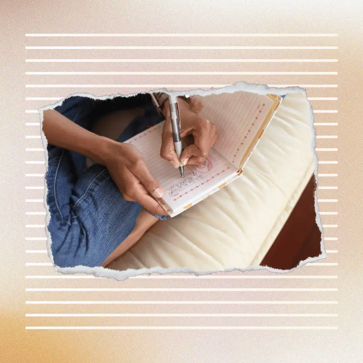 Womans-hands-writing-in-journal.-Scripting-manifestation-technique