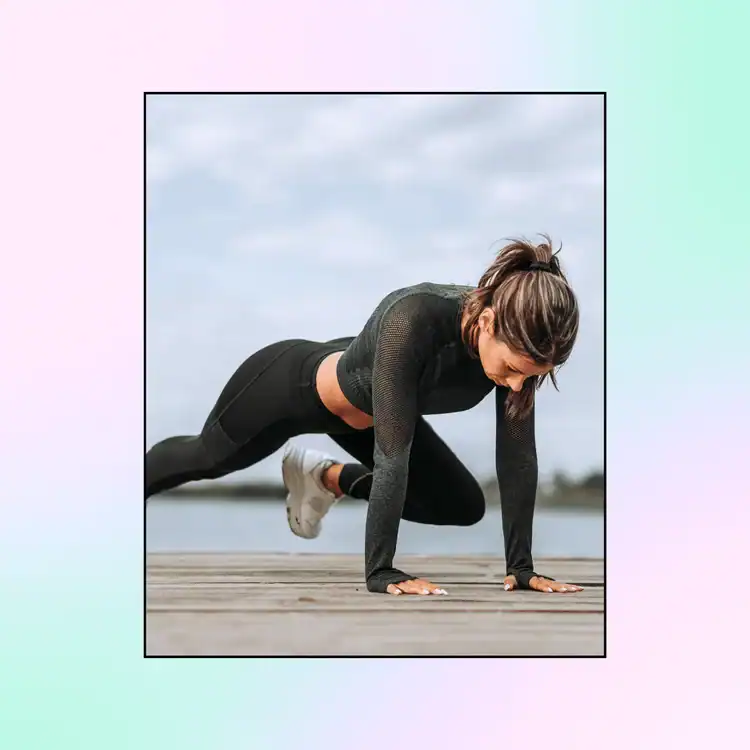Young-fit-woman-focused-on-core-body-workout-by-the-river.-Positive-Affirmations-For-Discipline