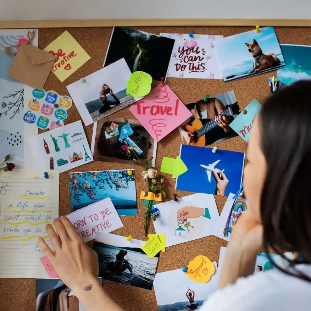 woman-creating-their-own-vision-board.-Feminine-vision-board