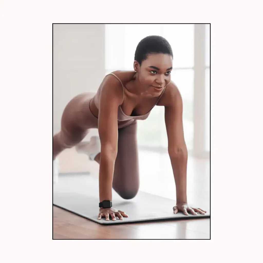 woman-doing-cross-body-mountain-climbers-exercise-self-care-sunday-quotes