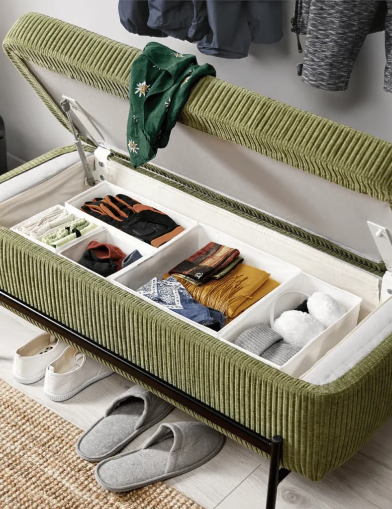 Bench, with storage_Samsala dark yellow-green