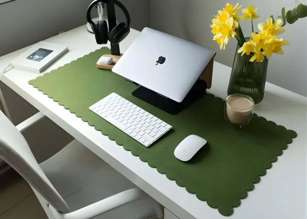 Felt Desk Mat Scalloped Edges