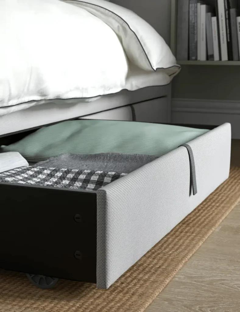 GLADSTAD Upholstered bed storage box