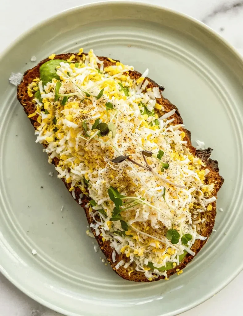 Grated Egg Avocado Toast. healthy lunch recipes