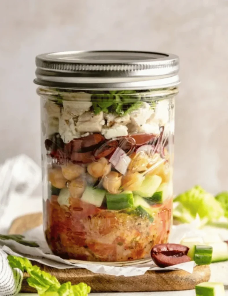 Greek Chicken Salad in a Jar