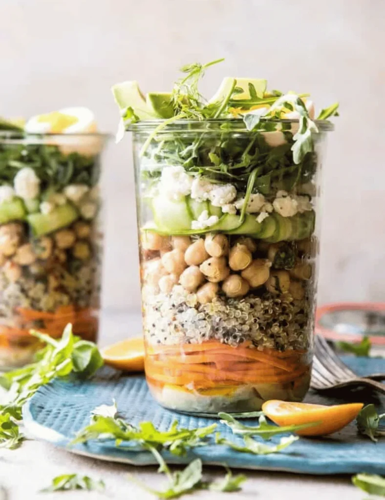 Mediterranean Chickpea and Egg Salad Jars