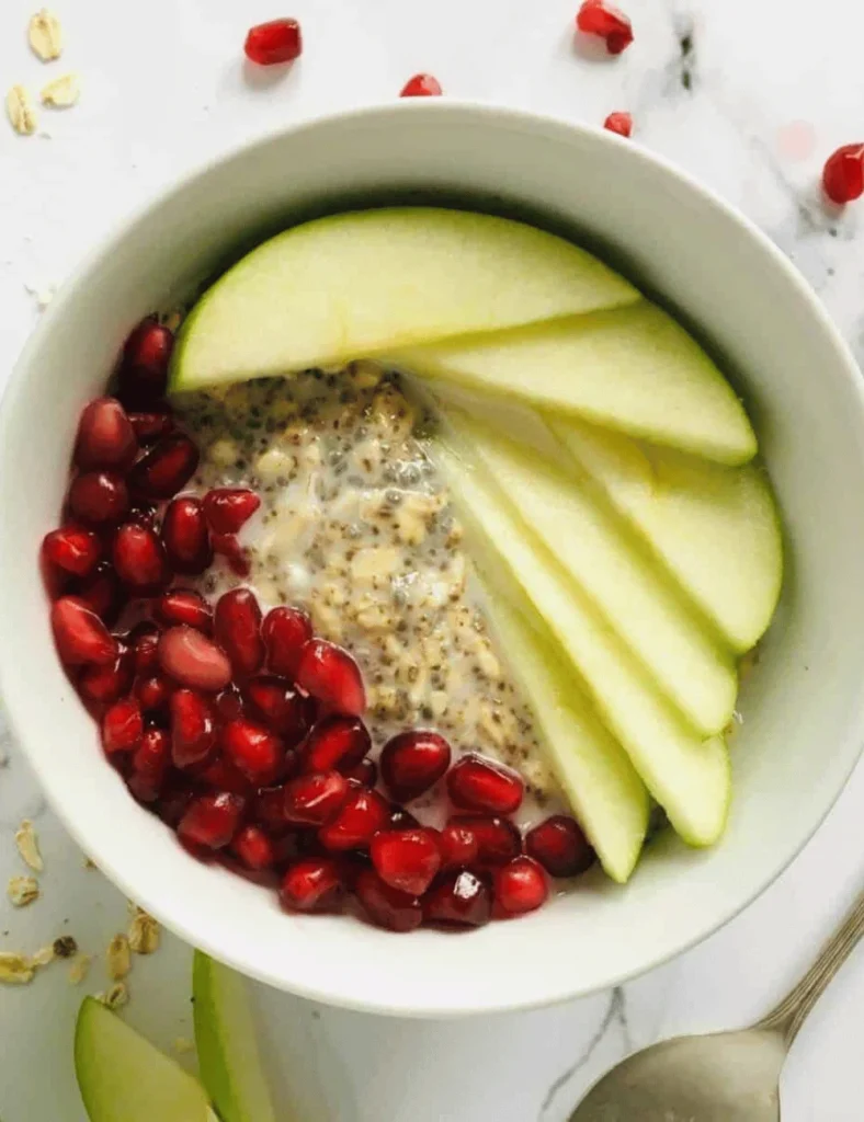 Overnight Oats with Apple, Pomegranate & Pecans