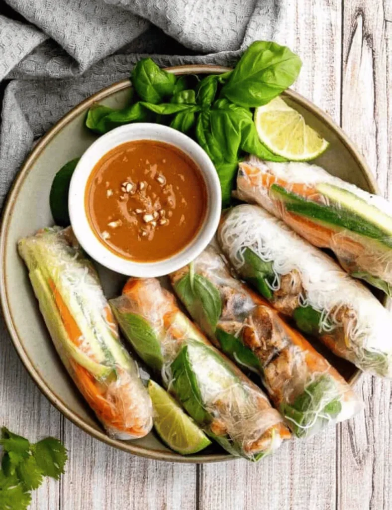 Vietnamese Summer Rolls with Chicken. healthy lunch recipes