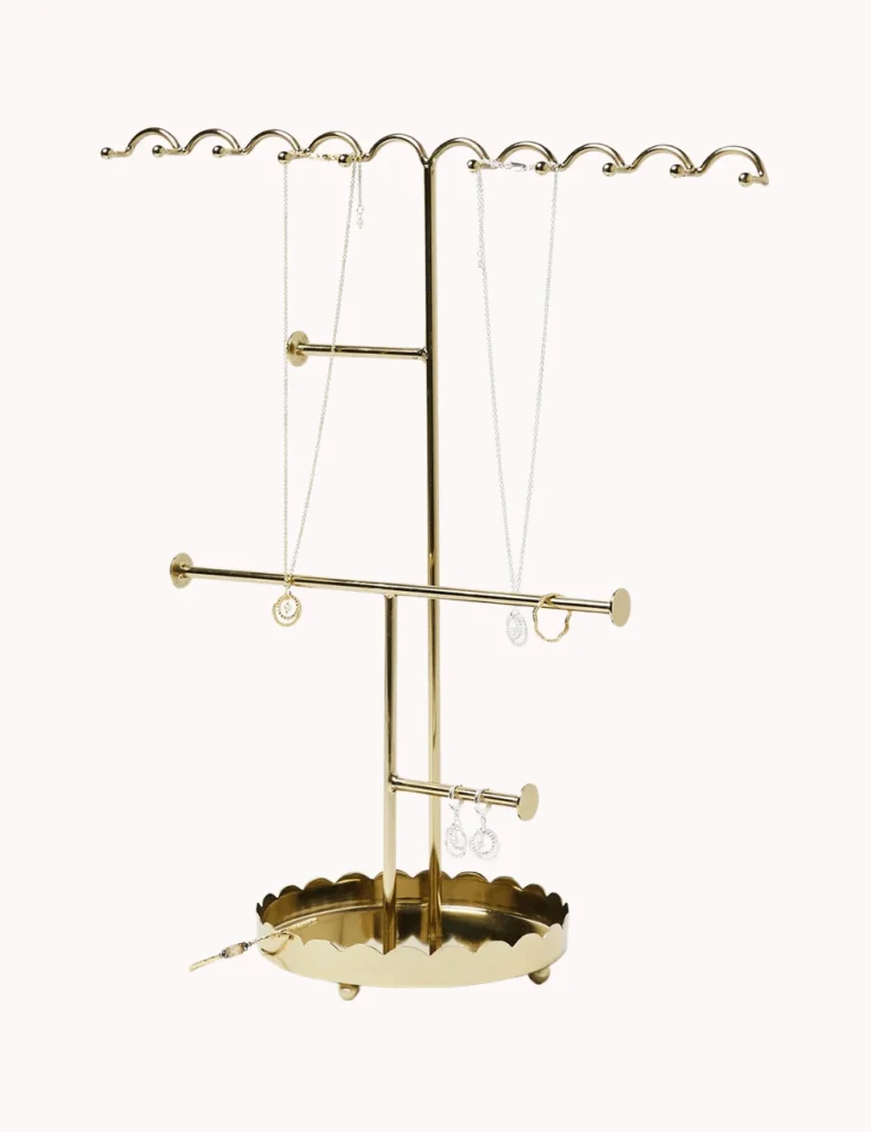 Wiggle Gold Metal Jewellery Stand