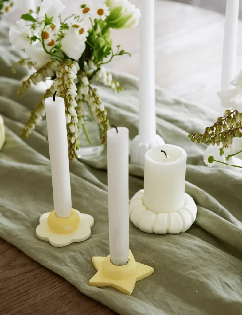 Air-Dry Clay Candle Holders