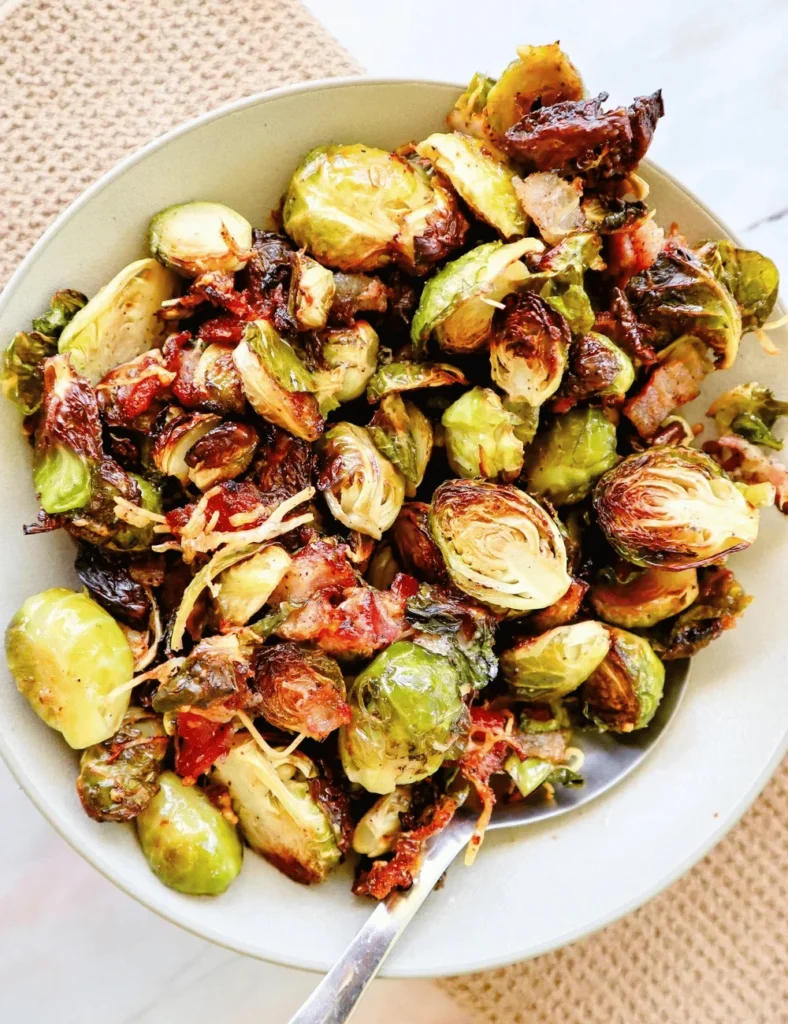 Air Fryer Brussels Sprouts with Bacon Recipe