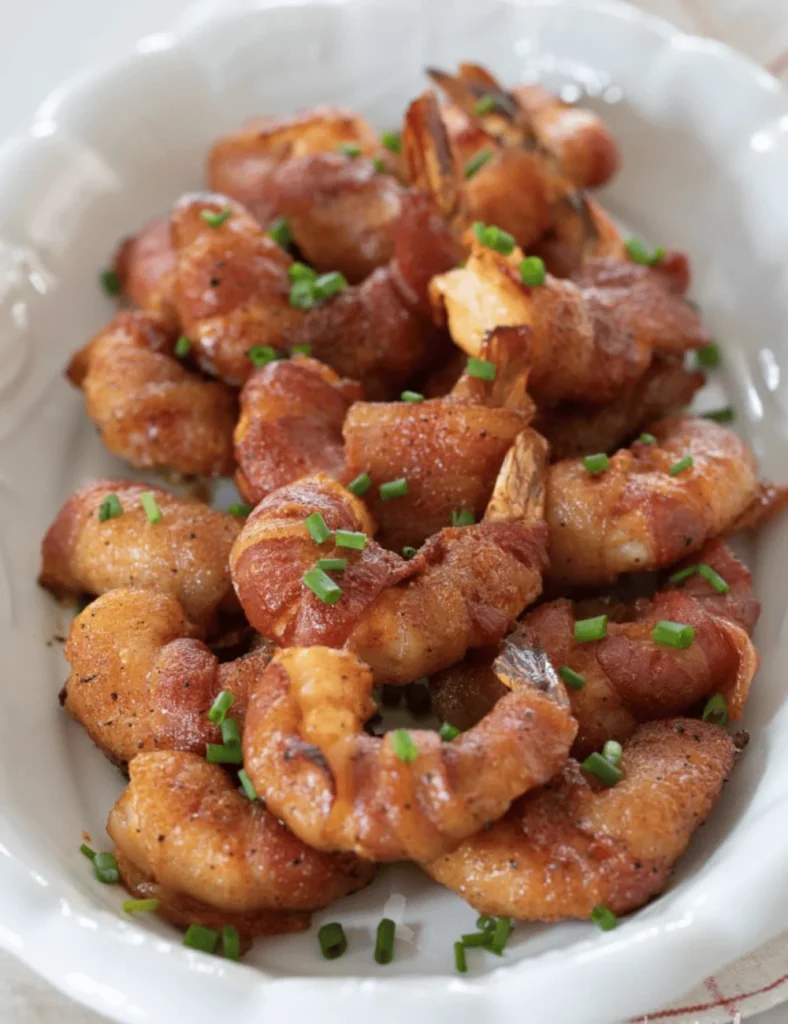 Brown Sugar Glazed Bacon-Wrapped Shrimp