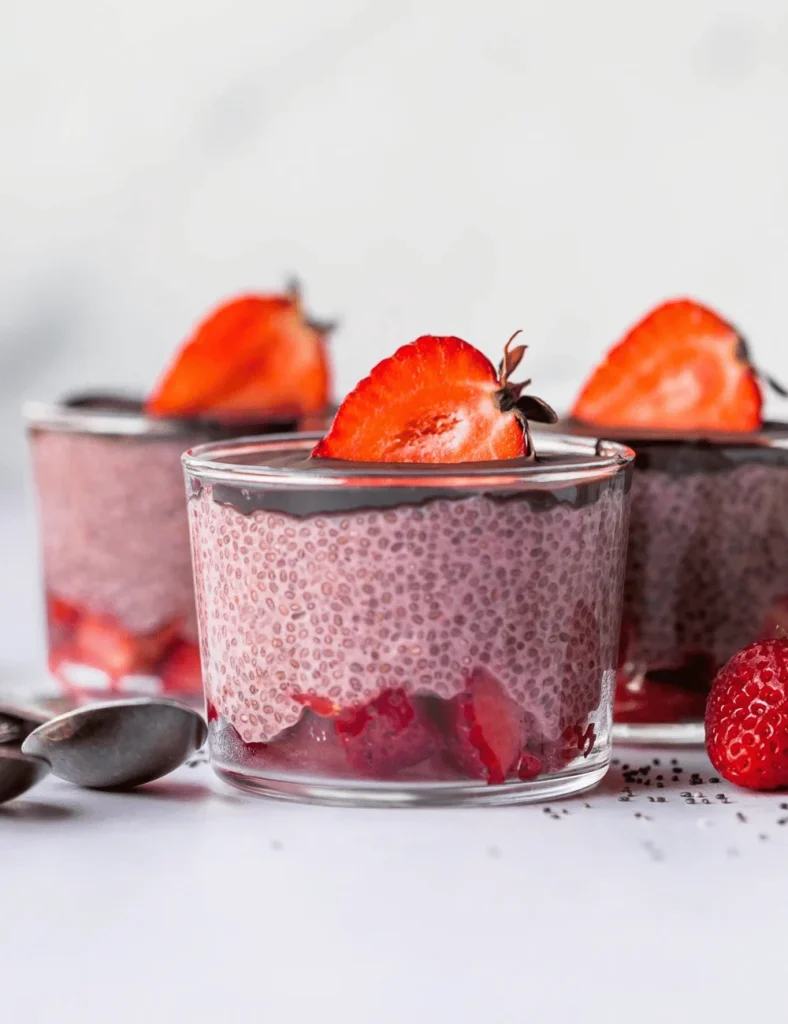 Chocolate-Covered Strawberry Chia Pudding