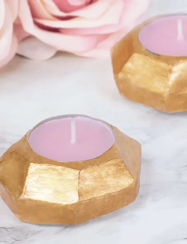Clay Geometric Candle Holder