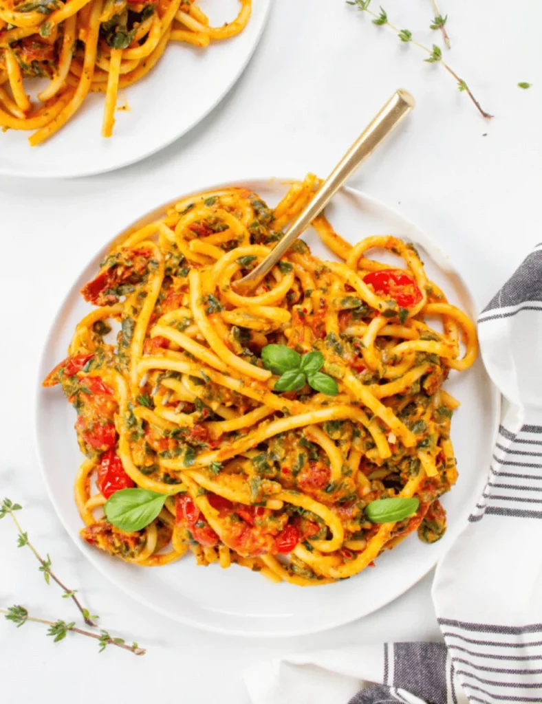 Creamy Vegan Pumpkin Bucatini