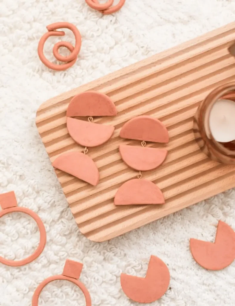 DIY Terracotta Air Dry Clay Earrings. Air dry clay jewelry ideas