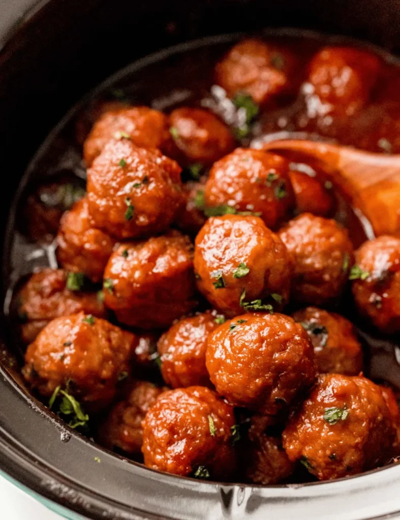 Easy Crockpot Grape Jelly Meatballs