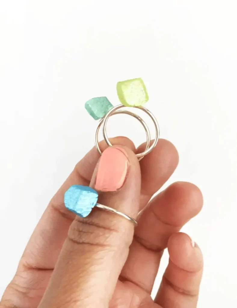 Geo Stackable Rings. Air dry clay jewelry ideas