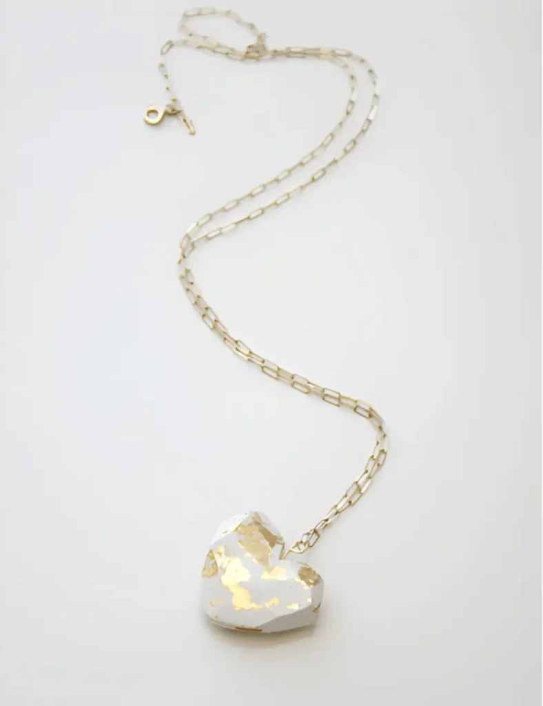 Geometric Clay Necklace Pendant. Air dry clay jewelry ideas