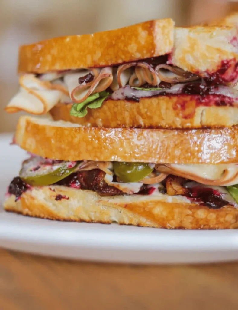 Gourmet Grilled Cheese Sandwich (Turkey, Bacon, Huckleberry)