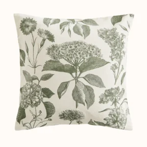 Khaki green_floral Patterned Cushion Cover