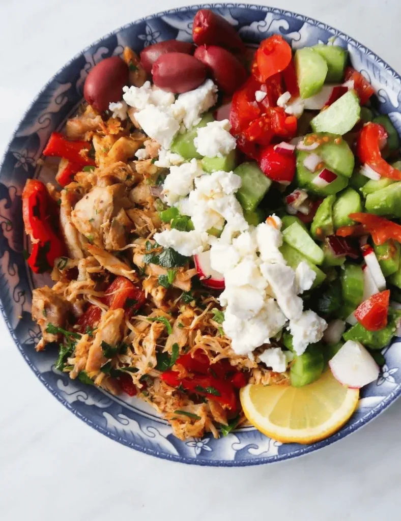 Leftover Chicken Gyros Bowls