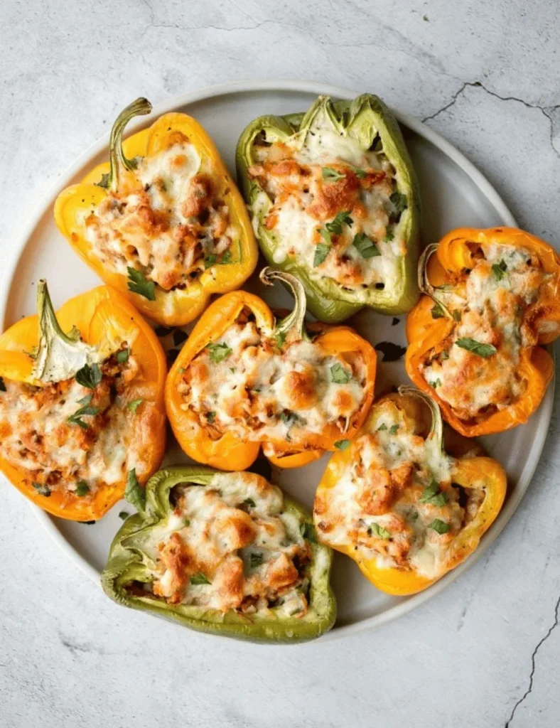 Leftover Turkey Stuffed Peppers