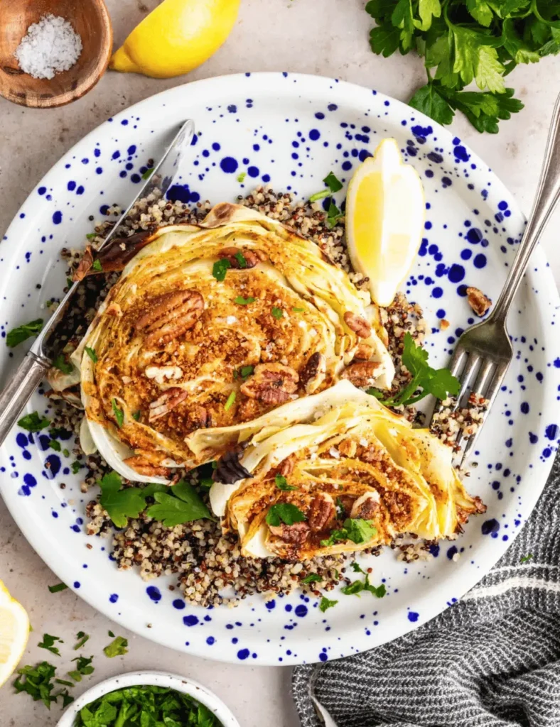 Maple Mustard Roasted Cabbage Steaks