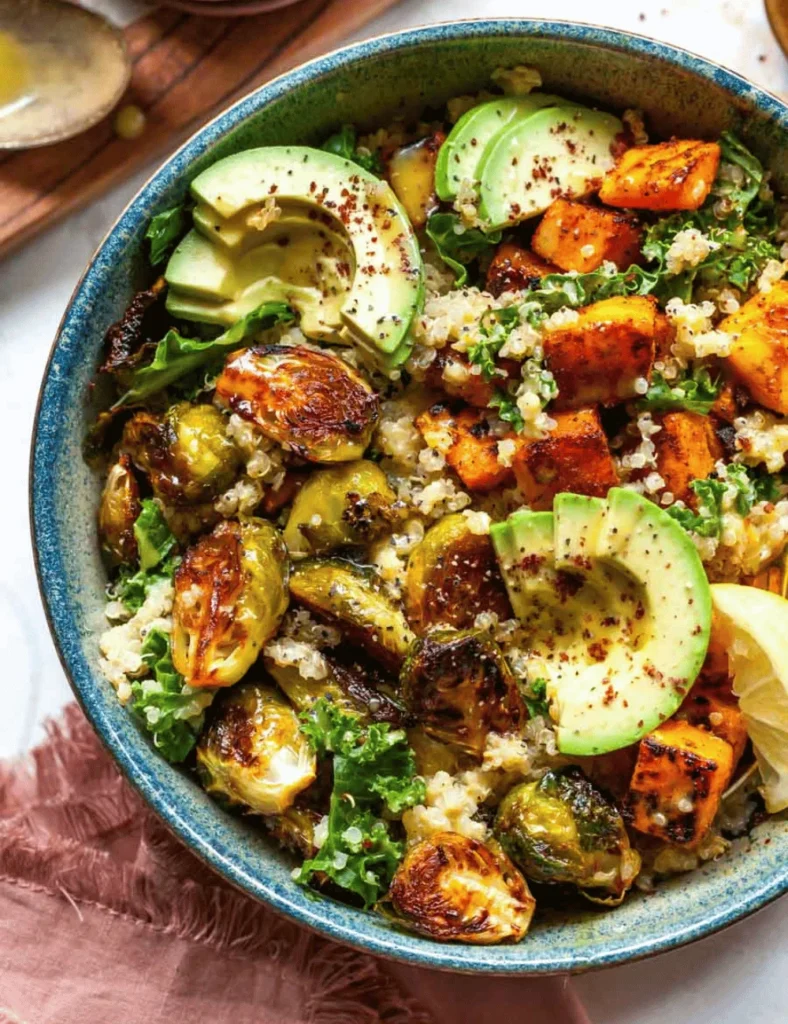 Quinoa Power Bowls with Maple Chipotle Brussels and Smoky Butternut Squash