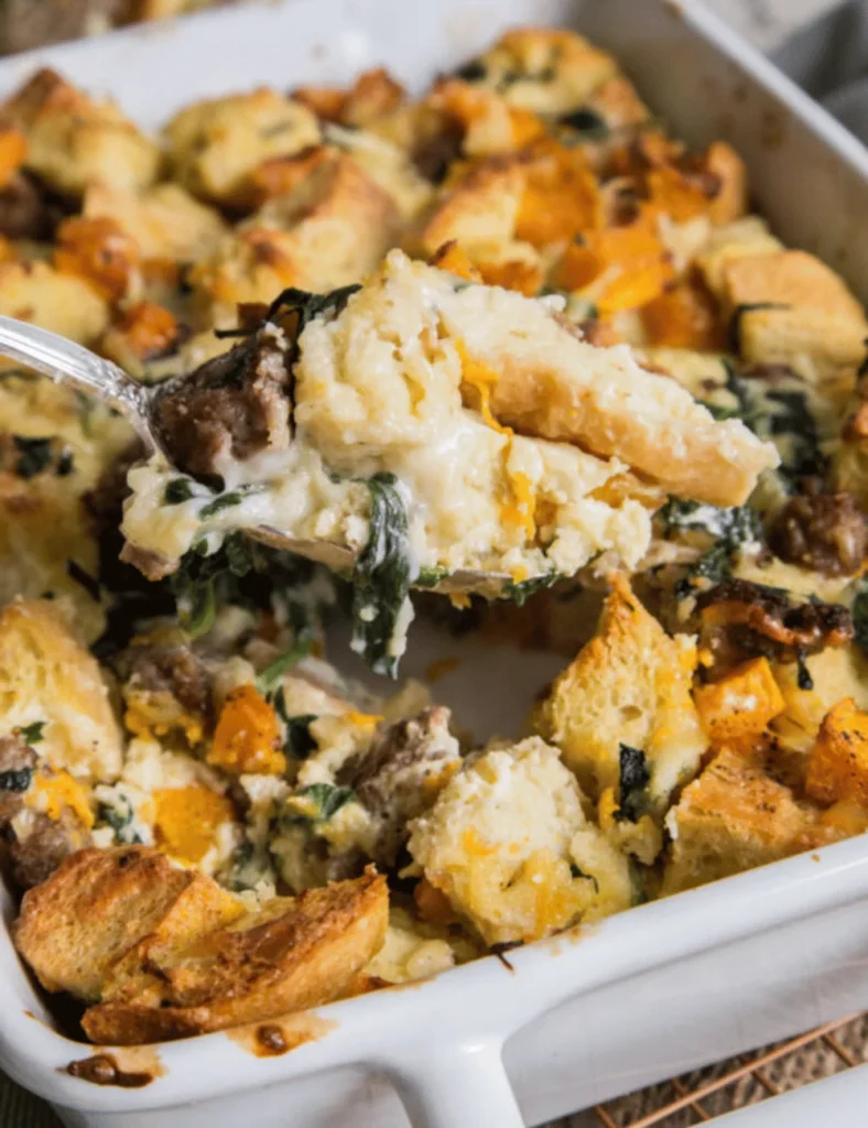Savory Butternut Squash and Gruyere Breakfast Strata