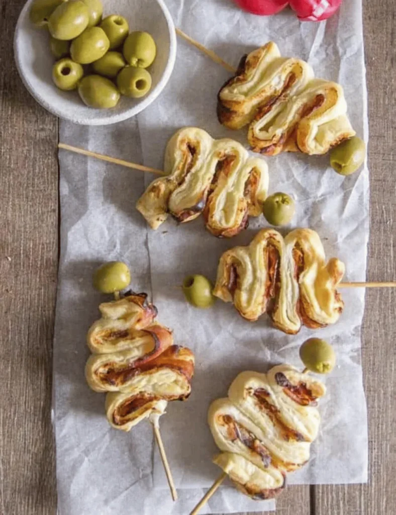 Savory Puff Pastry Christmas Tree Appetizers