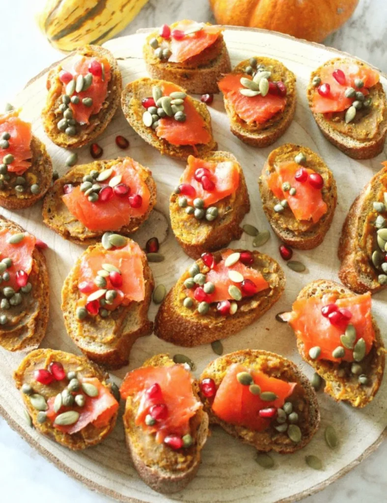 Smoked Salmon Crostini with Delicata Squash Butter