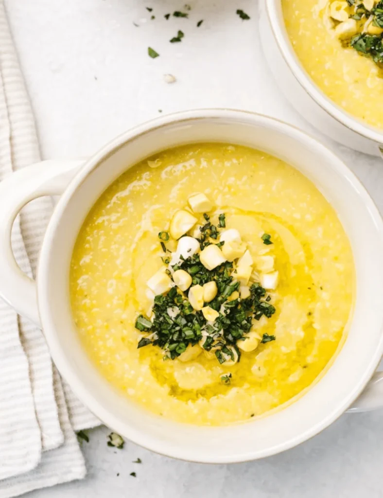 Summer Corn Soup with Herb Gremolata